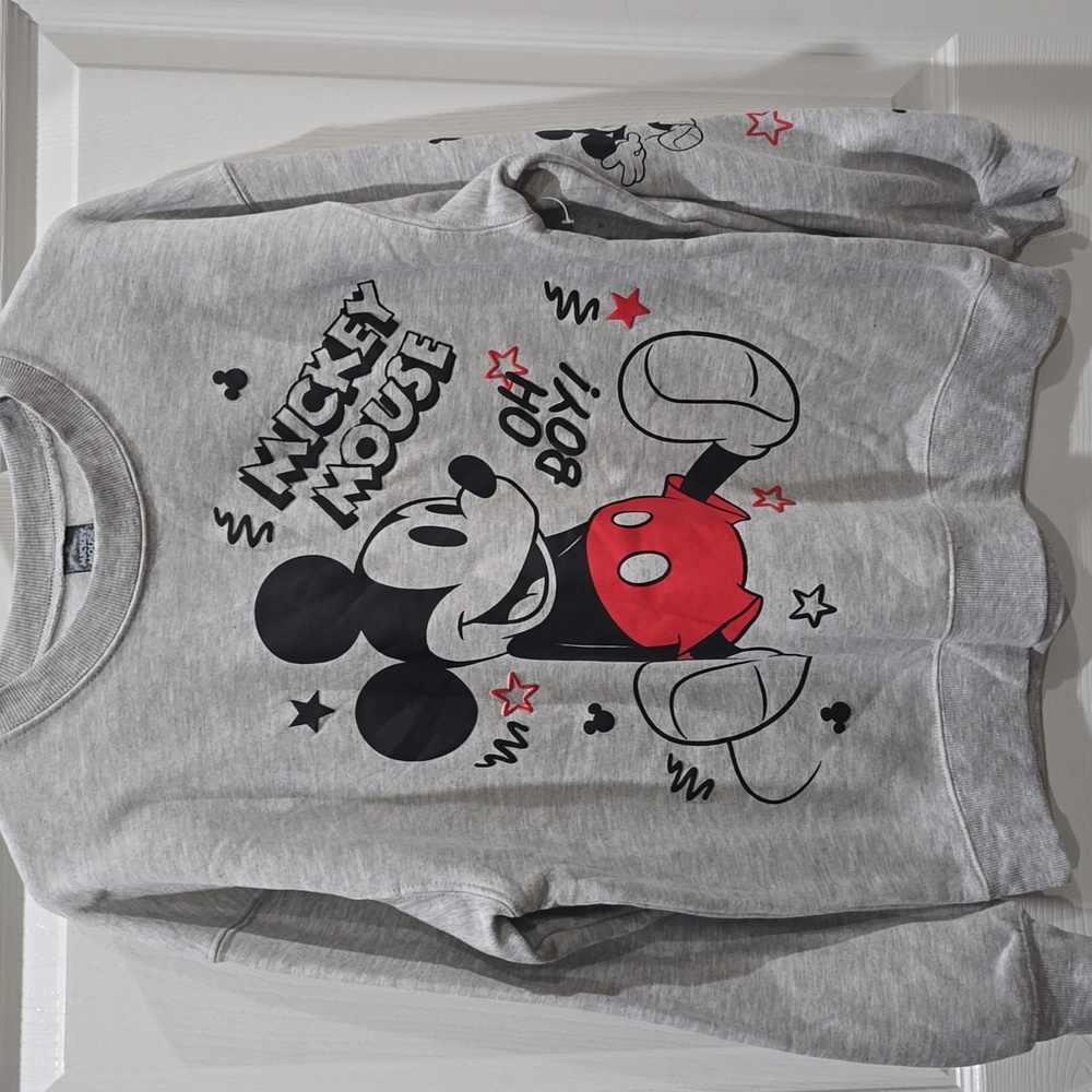 Disney Mickey Mouse Sweatshirt Gray Medium NWOT - Picture 7 of 9